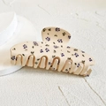 French cream hair claw with blue berry print and sparkling rhinestones on white background - Purple Grape