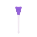 Dual-ended purple silicone face mask brush with white handle and spoon applicator - Orchid Purple