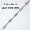 Catena a maglie a goccia in acciaio inossidabile per gioielli fai-da-te 7mm - 2# Forma a Goccia Lunga (Larghezza 7mm)