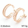 Creolen aus 18K Roségold-Edelstahl mit Kettenmuster, Größe 20x5mm und 3g Gewicht - Klein Roségold (KE109315-KFC)