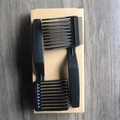 Set of two black professional barber fade combs displayed on a kraft paper gift box - Model B Black 2Pcs Kraft Box