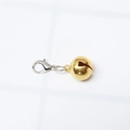 Golden round bell with silver lobster clasp for pet collars and DIY keychains - Bright Gold