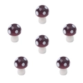 Handmade mushroom glass beads in dark purple with white dots for DIY jewelry making - Purple