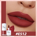 Velvet matte liquid lipstick in shade #E512 dark reddish brown with applicator wand - E512