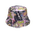 90er Jahre Vintage Graffiti Wendehut mit Pop-Art Fresh Party Mustern im Freien - Einheitsgröße (56-58cm) / 90er Jahre Street Hip Hop Mehrfarbiger Graffiti Stil (6#)
