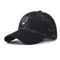 Klassische Baseballkappe mit Camouflage-Muster und schwarzem 3D-Schild-Emblem vorn - Verstellbar / Swag 777 Grau Leopard