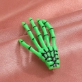 Gothic neon green skeleton hand hair clip with black bone details for Halloween - Fluorescent Green (8619)