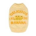 Maglione per cani in maglia giallo con ricamo a banana per calore autunno e inverno - S / Giallo