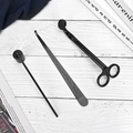 3-piece matte black candle care tool set with wick trimmer, snuffer and dipper - Black 3-Piece Set (Tube)