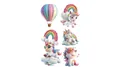 Tatuaggi unicorno impermeabili per bambini con arcobaleni e mongolfiere colorate - Aereo e Mongolfiera (WS-C081)