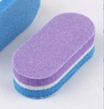 Bloc polissoir à ongles ovale violet blanc bleu à trois couches avec grain de 120 - Bleu Et Violet Triple Couche