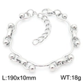 Bracciale a maglie in acciaio inossidabile argento lucido, 190x10mm, peso di 18g - Bracciale (KB188227-Z) / 190*10mm / Color Acciaio