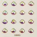 Rainbow triangular nail art rhinestones with gold metal edges model EGS002 - EGS002-Triangle Multicolor