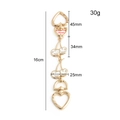 Golden bag strap extender with white cherry charms and heart spring clasps, 16cm length - Red Cherry + Heart Silver Ring Extension Chain