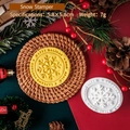 Sello para galletas de copo de nieve navideño con diseños en amarillo y blanco de 5,8x5,8cm - Copo de nieve