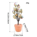 Árbol de huevos de Pascua en maceta con estampados vintage y medidas detalladas en pulgadas - Estilo de huevo con estampado de pollito