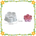 Plum blossom silicone mold for DIY candles with precise dimensions and floral output - Flower Style 014 / Semi-transparent White