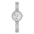 Comudir mermaid silver watch for women with rhinestone leaf band and mother of pearl dial - Silver Mermaid Style