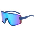 Kids sports sunglasses with matte blue frame and purple gradient mirror lenses - Blue Frame Blue Lens