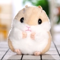 Niedlicher Hamster Plüsch Schlüsselanhänger in weichem beige-weißen Stoffmaterial - Hamster-Braun / Silberner Karabinerverschluss