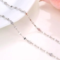 Elegant silver diamond-shaped link chain necklace with polished metallic finish - Lips Chain / Silver