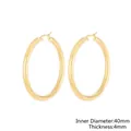Orecchini a cerchio in acciaio al titanio placcato oro 18K, diametro di 40mm - Oro Diametro Interno 40mm Spessore 4mm (KE62247-LO)