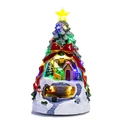 Carillon albero di Natale luminoso con luci LED, renne e decorazione da tavolo a treno - Albero di Natale musicale luminoso 2313 Grande