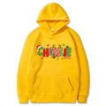 Bright yellow Christmas hoodie with festive CHARLIE print and kangaroo pocket - Yellow