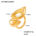 Anillo abierto geométrico nariz de cerdo en cobre bañado en oro 18k talla 7 - US 7 / Dorado