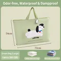 Large green dog patterned storage bag 100-130L capacity for 72x54cm quilt organization - Green PINK Dog (Large 72*54CM)