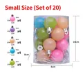 Set of 20 multicolor 3cm macaron Christmas balls in clear cylinder box for tree decor - Small / Macaron Mixed Colors