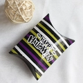 Halloween pillow gift box with colorful stripes and Happy Halloween pumpkin design - Happy Halloween Stripe Pillow Box