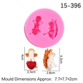 Stampo in silicone rosa per decorazioni torte angioletto con due diverse forme di ali - 2# (Rotondo) / Rosa
