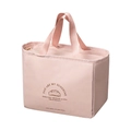 Rose pink insulated lunch bag with waterproof fabric and stylish motivational print - Single Layer / Rose Pink