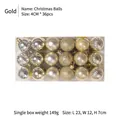 36-piece gold Christmas ornaments set with matte, glitter, and glossy textured finishes - 4CM (36 Pieces Pack) / Gold