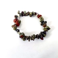 Handmade colorful natural crushed stone beaded bracelet with multi-color crystal stones - Unakite