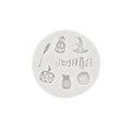 White silicone Halloween mold featuring pumpkin, witch hat and broom patterns - 4# Halloween Elements / Gray