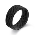 Anillo de malla de acero inoxidable negro de 8mm para hombre, diseño industrial - US 10 / Negro