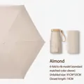 Mini flat six-fold umbrella in creamy beige with a compact 14cm storage case - 6-Fold 6-Bone Black Glue Apricot