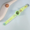 Green kids digital watch with football patterns and semi-transparent silicone strap - Soccer Green