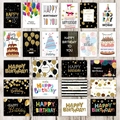 Flache Ansicht von 20 sortierten Geburtstagskarten mit Ballons und Kuchen auf Holz - S569# 24 Blatt Pro Set (mit 24 Umschlägen)