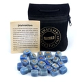 Blue agate rune stone set with black velvet pouch and divination instructions - Blue Aventurine (25 Pcs + Velvet Bag + Manual)