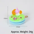 Porte-clés donut macaron réaliste avec crème violette et pendentifs de bijoux - Décoration beignet à l'orange (avec chaîne à billes dorée) / 4.50cm / Vert Herbe