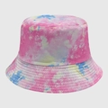 Cappello da pescatore tie-dye rosa e blu con cuciture rinforzate e colori vivaci estivi - M (56-58cm) / Tie-Dye Rosa-Blu-Giallo-Bianco (34)