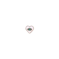 Detail of heart-shaped evil eye alloy charm with white enamel and golden metal edging - 6# White Heart Shape