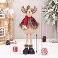 Retractable Christmas reindeer doll in red plaid fabric for festive home decoration - Retractable Reindeer (60cm)
