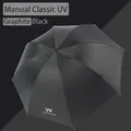 Mini graphite black portable sun umbrella with anti-UV coating and flat folding design - 3-Fold Umbrella/Manual UV / Graphite Black
