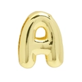 Polished 18k gold 3D balloon style letter A charm pendant for DIY bracelets - Gold Letter-A
