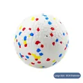 Large 8cm high elasticity pet chew ball toy with colorful geometric patterns in white - Large 8.0cm Colorful