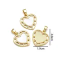 Pendente cuore dorato con perline bianche e dettaglio malocchio, misura 2,0 cm - Piccolo Cuore Madreperla